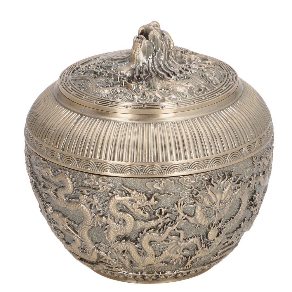 Airtight Lid Loose Tea Storage Container Bronze Metal Tea Canister For Kitchen Cabinet