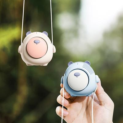 Cute Mini Portable Cooler Fan 900mAh Cartoon Robot Summer Cooling Fans 3-speed Adjustable Rechargeable Hanging Neck Fan