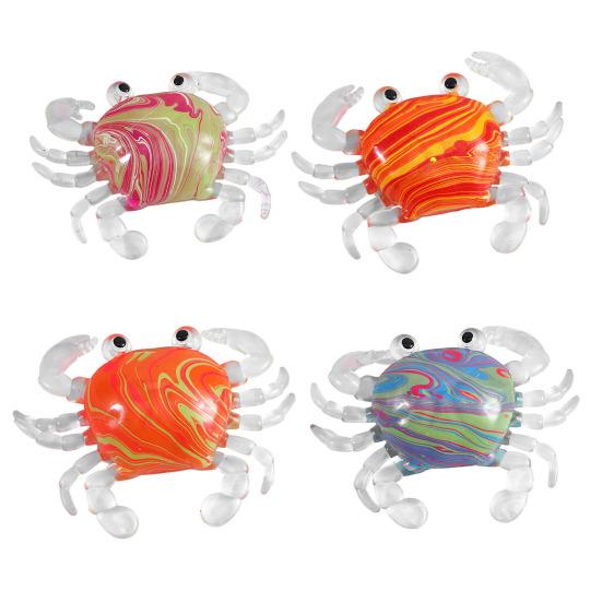 Crab Squeeze Toy Slow-Rising TPR Fidget for Stress Relief Cute Transparent Claws Portable Decompression Gadget for Kids Adults