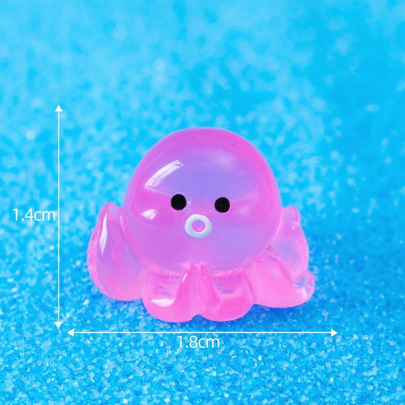Micro-landscape Seven-color Luminous Small Octopus Decorative Item Seawater Bottom Fish Tank Landscape Resin Handicraft