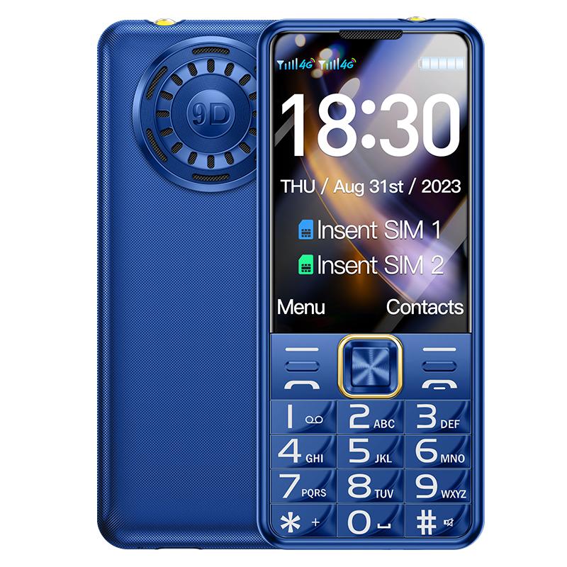 i33(H11) 4G LTE Mobile Phone 2.4inch TFT Screen 1500mAh Alarm Clock Music Player Flashlight Dual SIM Card Feature Phone