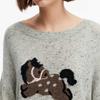 ONLY Women's Wool Blend Color Block Animal Print Sweater