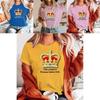 Stylish Queen's Platinum Jubilee Celebration T-shirt With Union Jack And Crown Print
