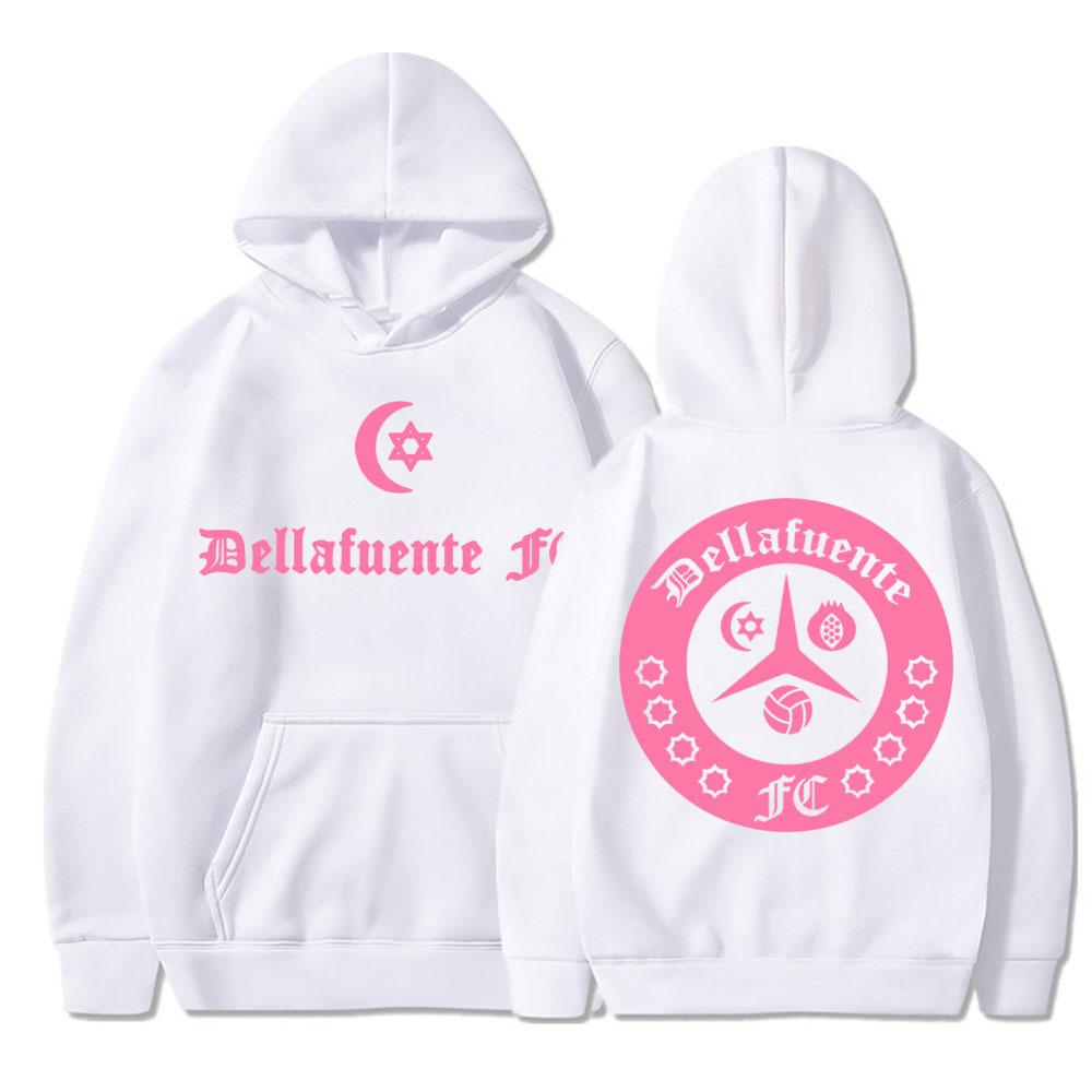 Dellafuente Music Pink Classic Hoodies Men Women Fashion Hip Hop Hoody Sweatshirt Oversized Cotton Casual Tracksuit Streetwear