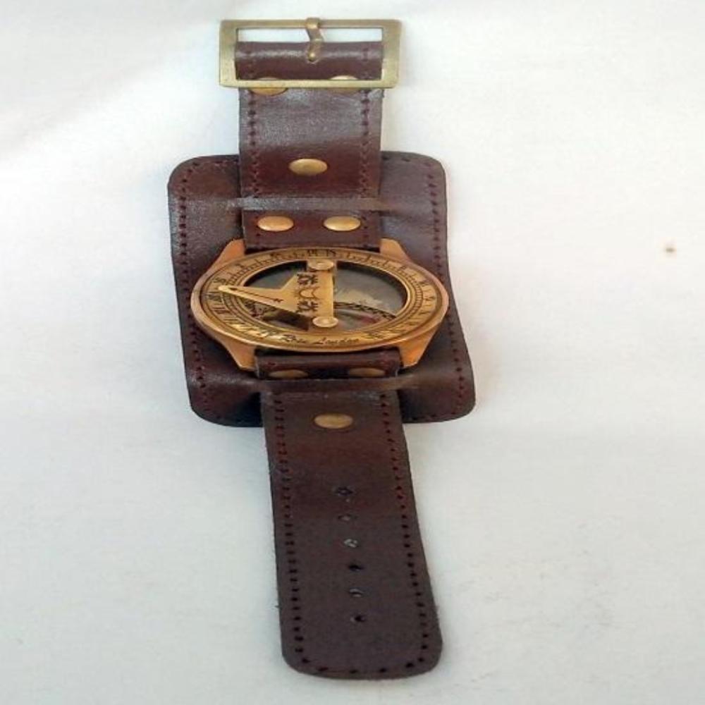 Vintage námořní náramkové hodinky s ručně vyrobeným kompasem – 6,35 cm, perfektní sběratelský dárek, funkční námořní dekorace