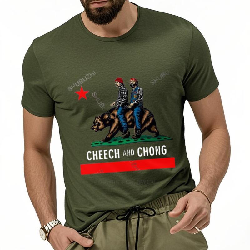 

Men Adult T-Shirt Cotton Cheech & Chong California Cotton Brand T-shirt O-neck Loose Tops For Him Plus Size Teeshirt 2XL