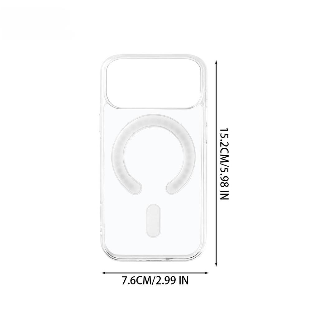 For 18 Ultra/18 Pro/18 Pro Max Transparent Magnetic Case Wireless Charging for Magsafe Slim PC Hard Clear Phone Cover