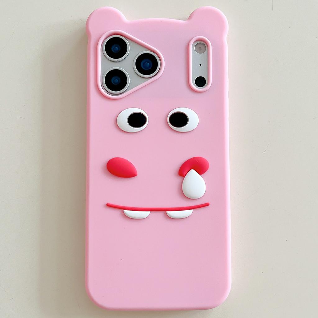 For iPhone 17 Pro Max Silicone Case Cute Funny Hippo Design Shockproof Phone Back Cover