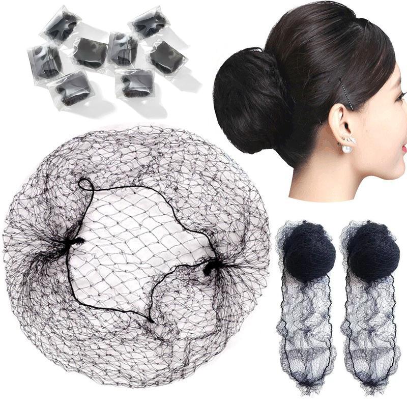 10-100Pcs Elastic Nylon Hairnet Hair Nets For Wigs Weave Invisible Hair Soft Lines Dancing Hairnet for Bun Hair Styling Tools
