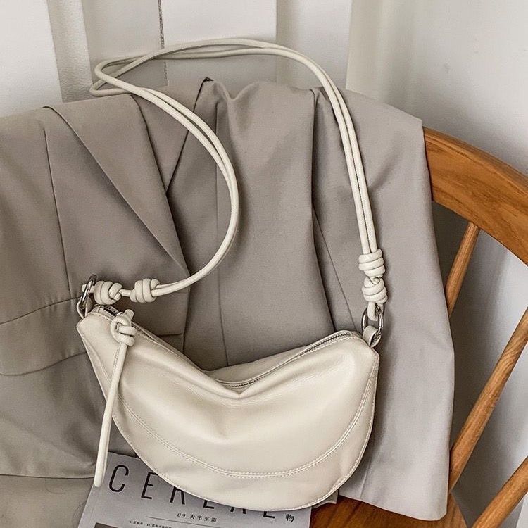 

Высококачественные сумки в форме пельменей для женщин, мягкие кожаные универсальные сумки через плечо, стильные сумки на одно плечо подмышкой для поездок на работу белый