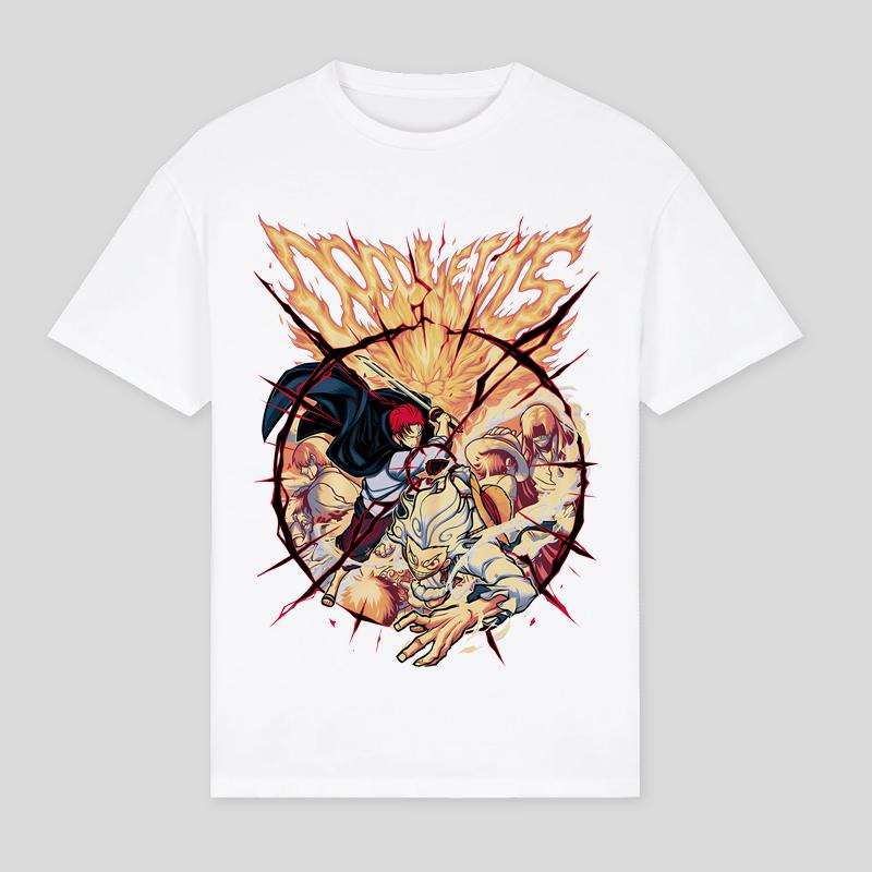 Miniso ONE PIECE Men's and Women's T-shirts Luffy Zoro Yamato Anime High-quality Casual Sports Fitness Short Sleeves