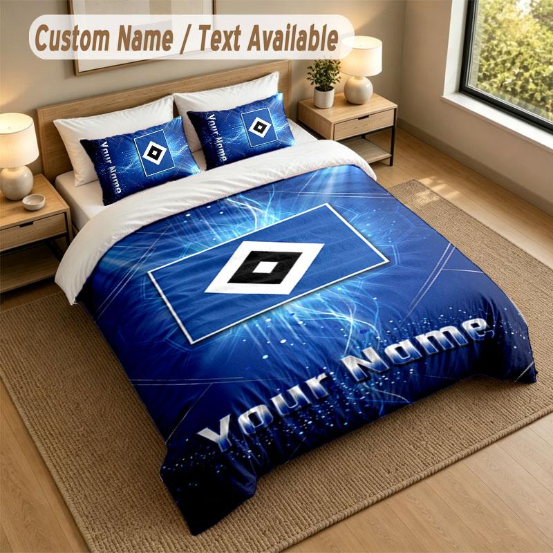 Bedding Set 1 Duvet Cover 2 Pillowcases Hamburger SV Print Soft Bed Linen Bedroom Decor