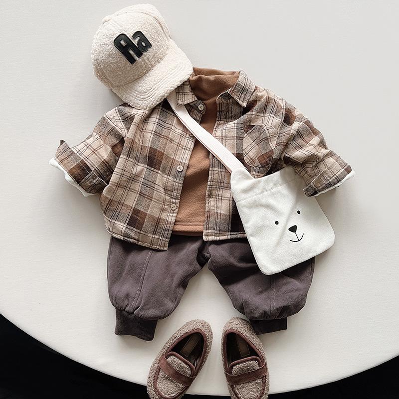 Kids Boys Girls Thick Fleece Lined Warm Loose Casual Trousers