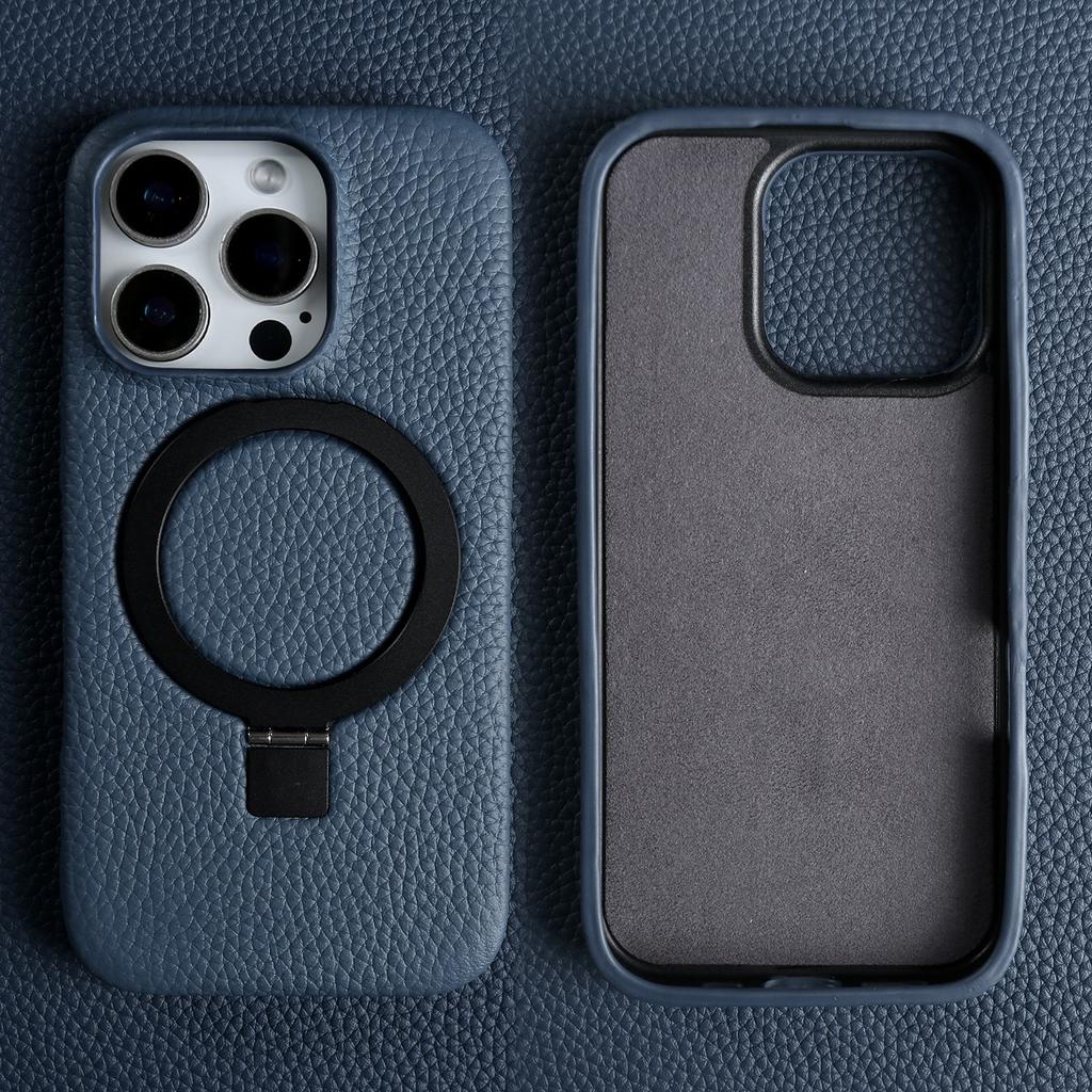 Чехол для телефона с магнитной подставкой-кольцом для iPhone 16 Pro Max 16e 15 13 14 12 11pro, крышка, чехол из натуральной кожи, чехлы с магнитной задней крышкой