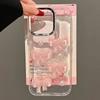 Cute 3D Pink Bowknot Pearl Glitter Phone Case For iPhone 16 15 14 13 12 11 Pro Max Plus Korean Girl Epoxy Clear Soft Back Cover