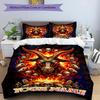 3PC Custom Name "Devil's Fiery Skulls" Bedding,soft and breathable,2D Flat Print,room decor.,Poster Three-piece set,Soccer Three-piece set,Art,Poster,