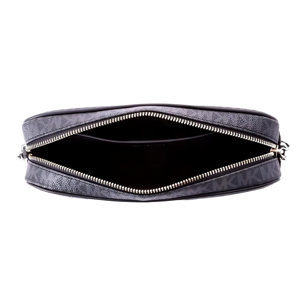 MICHAEL KORS Jet Set Leather, PVC Camera Bag, Crossbody Bag, Shoulder Bag Medium Women's Black 32F1SJ6C7B-001