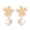Fashion Exquisite Simple Holiday Style Flower Pearl Earrings Summer Light Luxury Simple High Sense Fairy Earrings