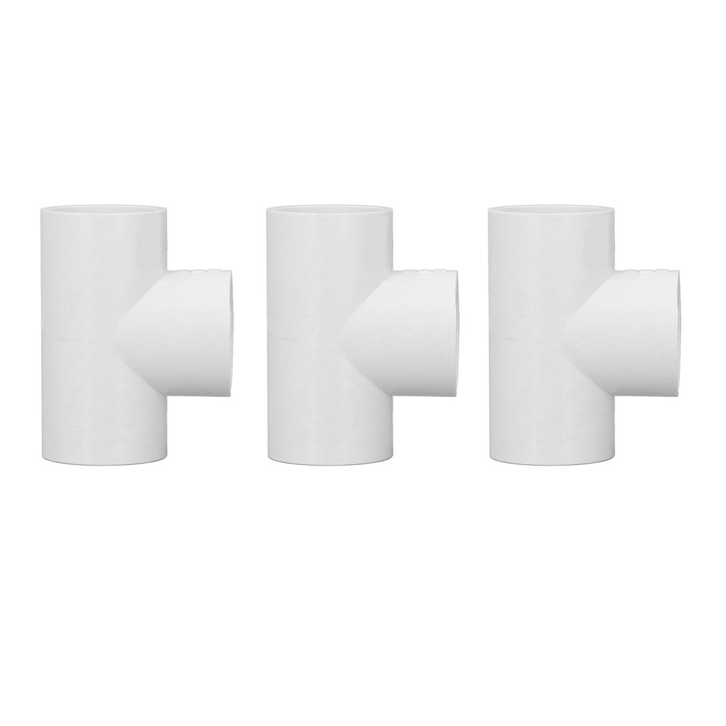 12Pcs PVC Tee Pipe Fittings Plastic Equal Diameter Joints Adapter Water Supply Home Improvement
