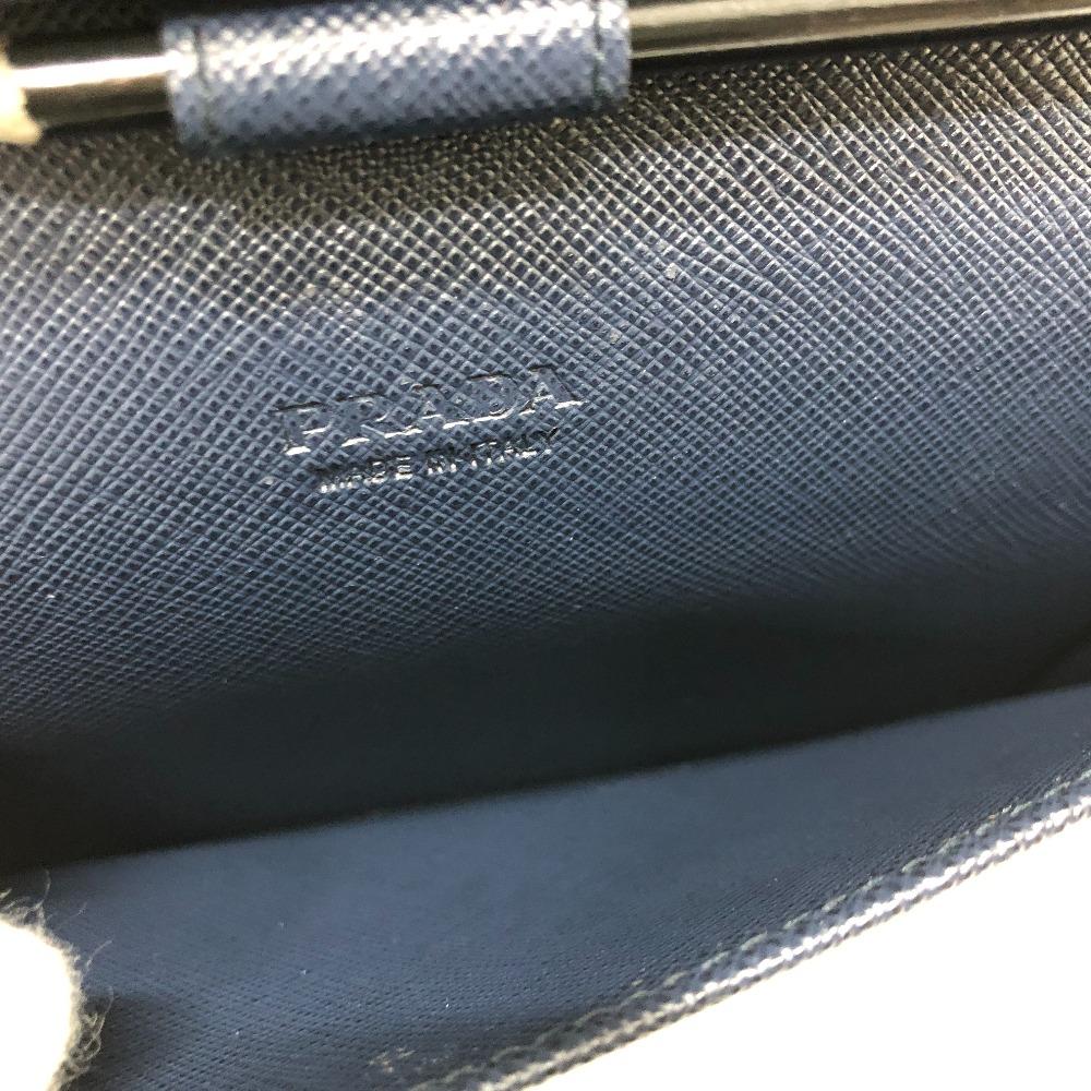 PRADA 2ML188 logo Zip Around Long Wallet Safiano leather blue/SilverHardware