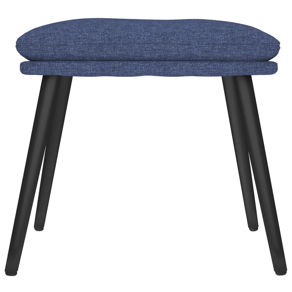 Recliner Chair with Ottoman Blue Fabric