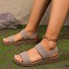 Large-Size Summer European & American Roman Style Flat Sandals – Open-Toe Outdoor Casual Sandals for Women