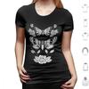 Death Moths T Shirt Big Size 100 Cotton Death Moth Roses Death Moths Moths Moth Black And White Fine Liner Detail Dot Work
