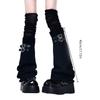 Calze Lunghe Estetiche a Coscia con Catena con Fibbia Harajuku Punk Scaldamuscoli Sopra il Ginocchio Calze Svasate per Donne