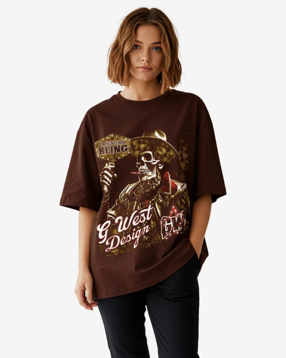 G West Being Enlightened Acid Wash Premium Oversized Tee - WOMEN 2XL