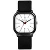 Unisex Leather Strap Analog Watch Waterproof Popular Stylish Square Women's Men's Business Casual Black Birthday Anniversary Christmas Valentine's