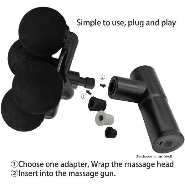 2pcs Replacement Heads Massage gun adapter silicone ring plug diameter 12mm adapter 18mm silicone ring or 16mm fascia gun
