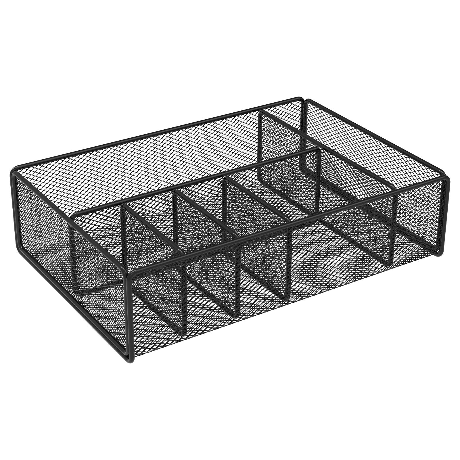 

Metal hollow open storage rack with 6 storage compartments kitchen tools practical multifunctional organizing and storage rack