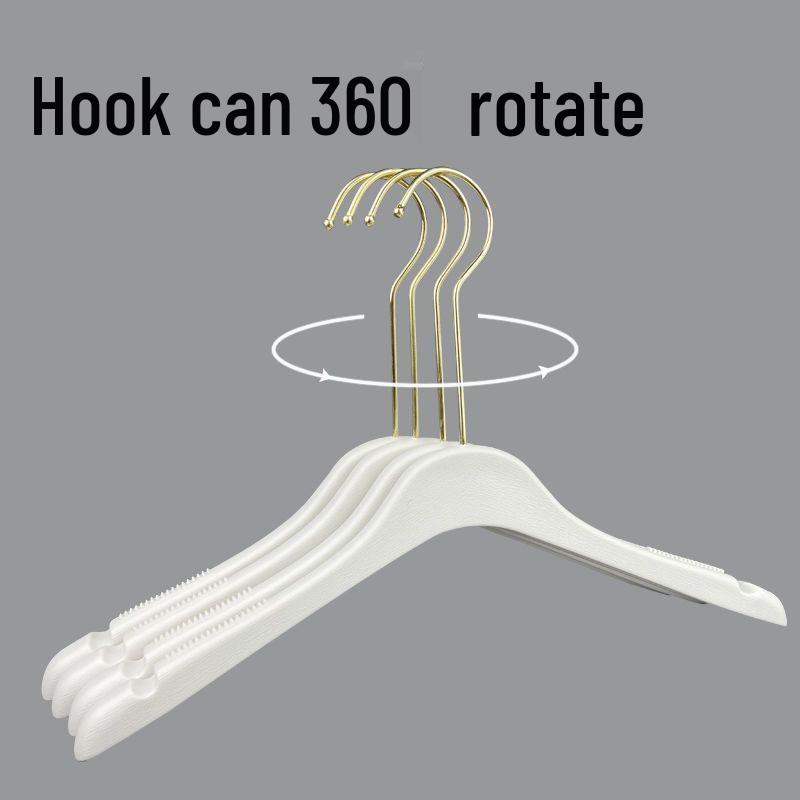 Pure White Plastic Hangers & Imitation Wood Grain Hangers with Pants Clips for Children's and Women's Clothing