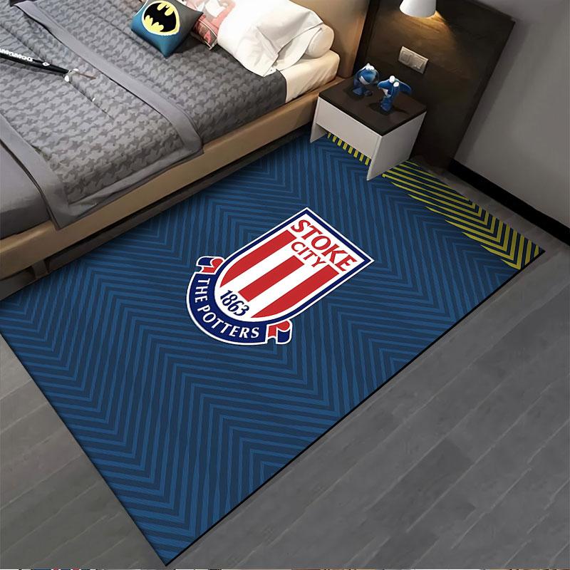 Stoke City FC Crest Carpet Suitable As a Non-slip Mat for the Living Room or Bedroom Sofa