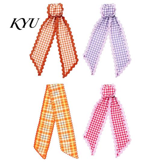 Front Door Wreath Bows Fall Scalloped Sash for Door, 55 Inch Plaid Gingham Autumn Wedding Ornament Thanksgiving Ribbon Harvest Yard Porch Doorway