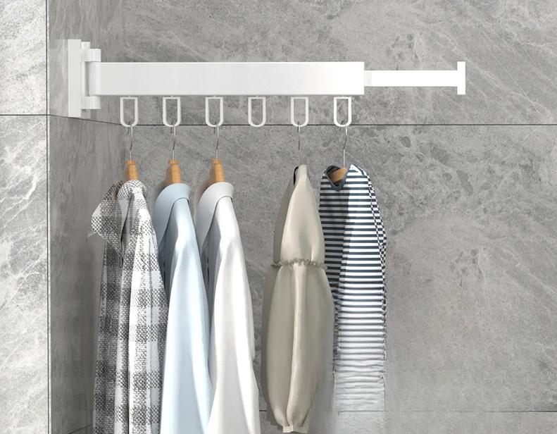 Wall-Mounted Foldable Aluminum Alloy Clothes Drying Rack Perfect for Balcony Bedroom Kitchen Living Room