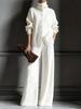 2025 European American Fashion Women's Autumn Winter High Neck Knit Wide-Leg Suit