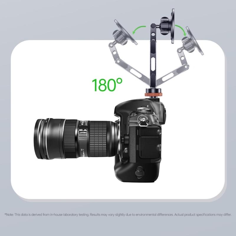 Rotatable Camera Phone Holder Cold Shoe Mount 1/4 Threaded Base For Smartphones Double Joint Adjustment System