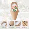 Merkaunis 50 Pcs Flower Bouquet Bags with Handle, Kraft Paper Flowers Gift Bags, Paper Brown Creative Cone Flower Sleeves, Hanging Kraft Paper