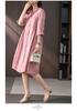 2025 Spring/Autumn Artistic Casual Loose Plus Size Women's Linen Slimming Shirt Dress