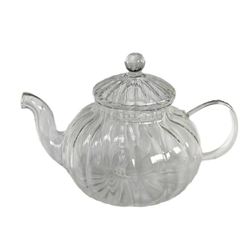 Striped Glass Flower Teapot