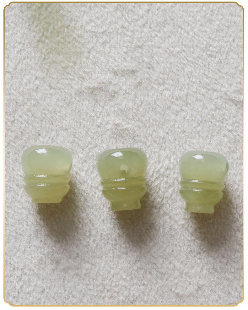 Three-Way Buddha Head Spacer Beads Natural Hetian Jade Jadeite Wenwan Crystal Bracelet DIY Accessories