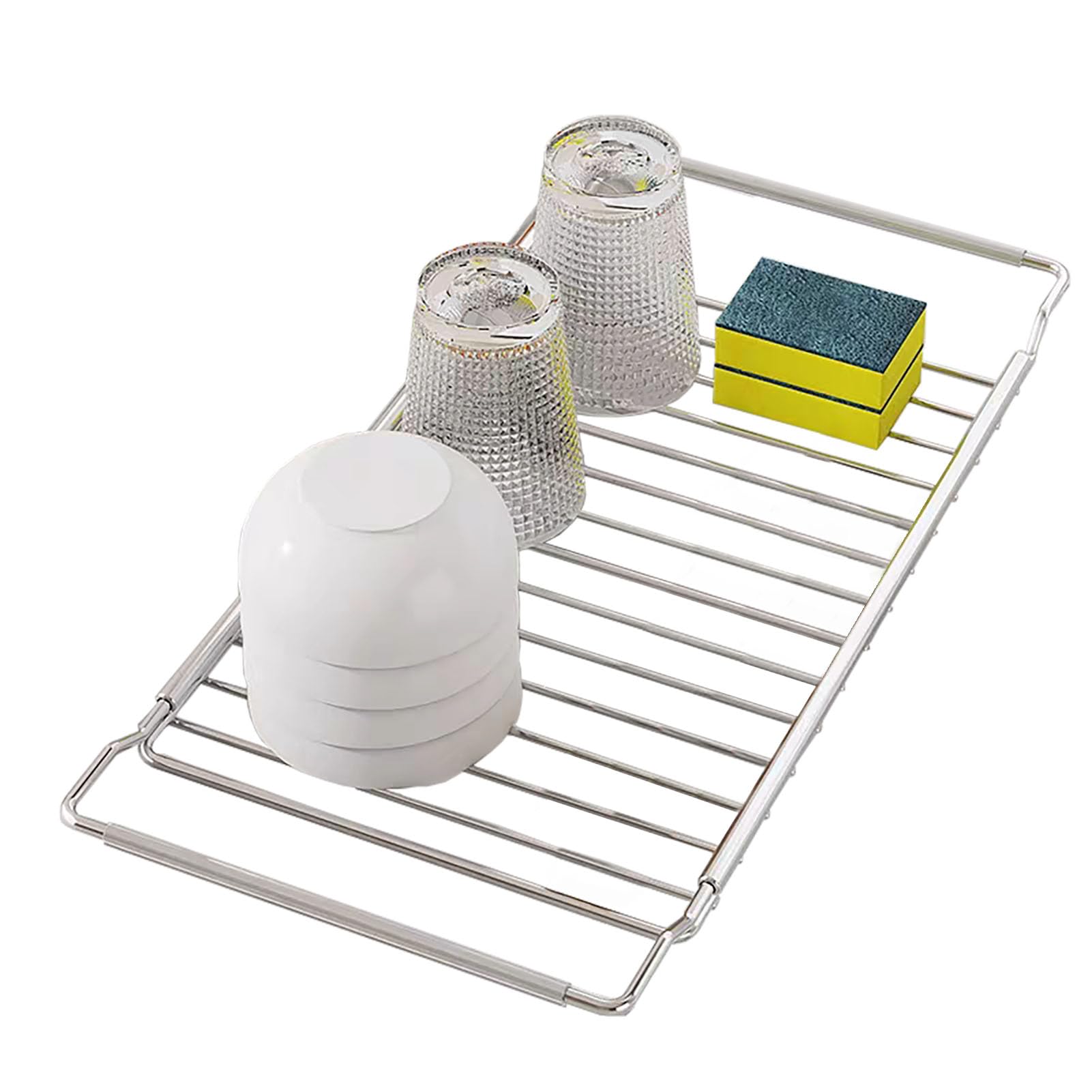 

Paniki Dish Stainless Over the Space Dish Drying Heavy Dish Storage Drainer, Expandable, Steel, Sink, Saving, Stand, Foldable, Compact, Rack,