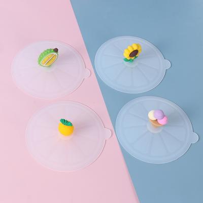 New Tea Coffee Lids Reusable Silicone Cup Cover Dustproof Leakproof Suction Cup Cover
