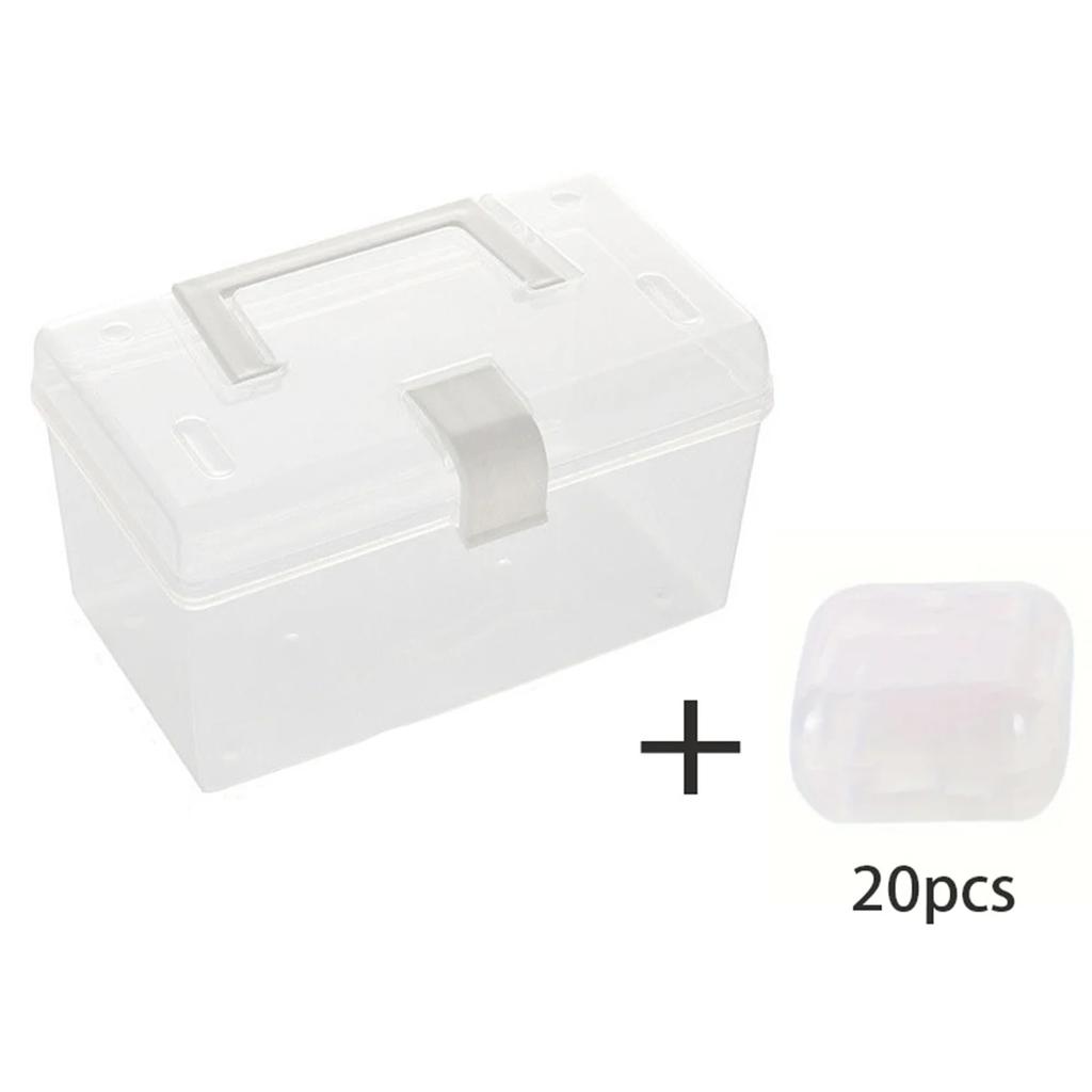 Diamantově malovaná diamantová průhledná úložná krabička - Snadno otevíratelná mini krabička na šperky - Vhodná pro DIY - Prostorově úsporný a přenosný design