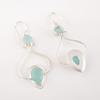 Natural Aqua Chalcedony Gemstone 925 Solid Silver Handmade Hook Earrings 2.07" EE-170-21