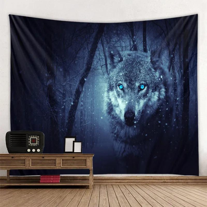 Гобелен с узором «Снежный горный волк» для офиса — фото 5