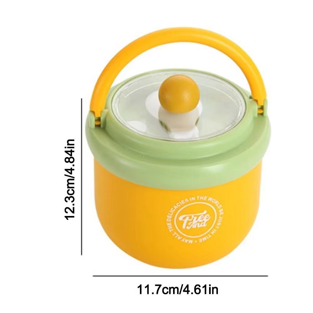 500/600ml Soup Cup Stainless Steel Sealed Bowl Milk Containers  For Breakfast Oat Milk Fruit Salad