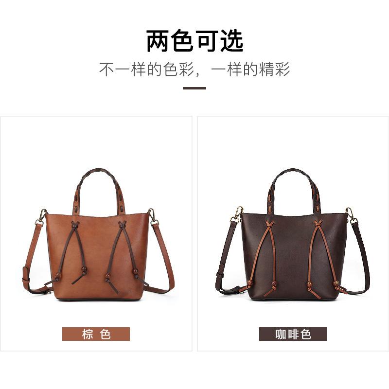 2025 cowhide leather woven tote bags high quality women's top-handle bucket bag designer shoulder crossbody bag small