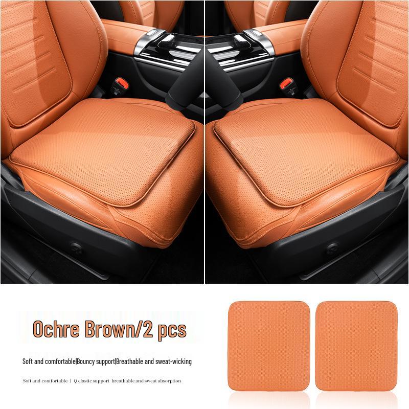 Breathable Nappa Leather Car Seat Cushion - Non-slip, Universal Fit for All Seasons